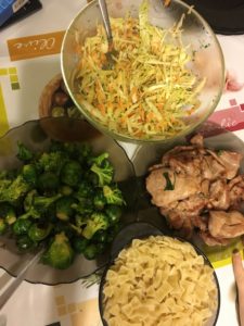 мясо, овощи, салат